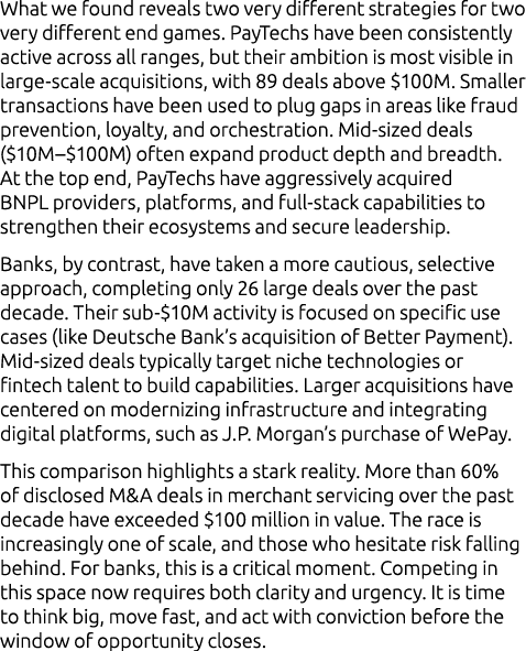 What we found reveals two very different strategies for two very different end games. PayTechs have been consistently...
