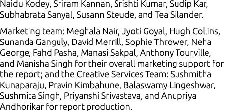 Naidu Kodey, Sriram Kannan, Srishti Kumar, Sudip Kar, Subhabrata Sanyal, Susann Steude, and Tea Silander. Marketing t...