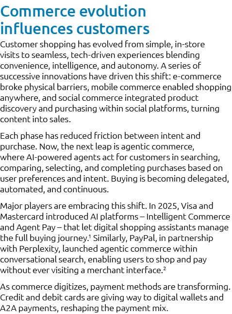 Commerce evolution influences customers Customer shopping has evolved from simple, in store visits to seamless, tech ...