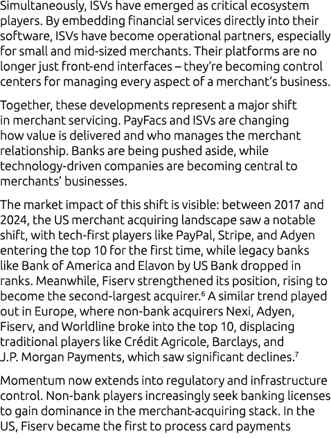 Simultaneously, ISVs have emerged as critical ecosystem players. By embedding financial services directly into their ...