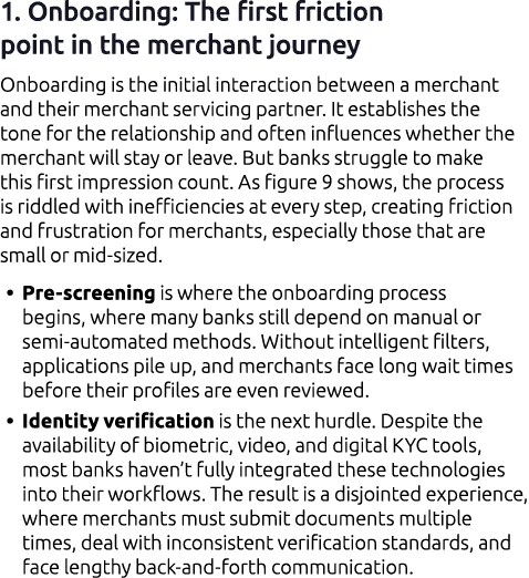 1. Onboarding: The first friction point in the merchant journey Onboarding is the initial interaction between a merch...