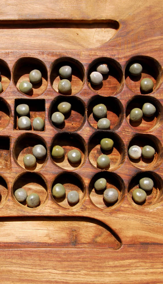Bao is a very complex and popular mancala game,that is played in the Eastern part of Africa.
